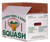 A box of squash is shown with the company logo.